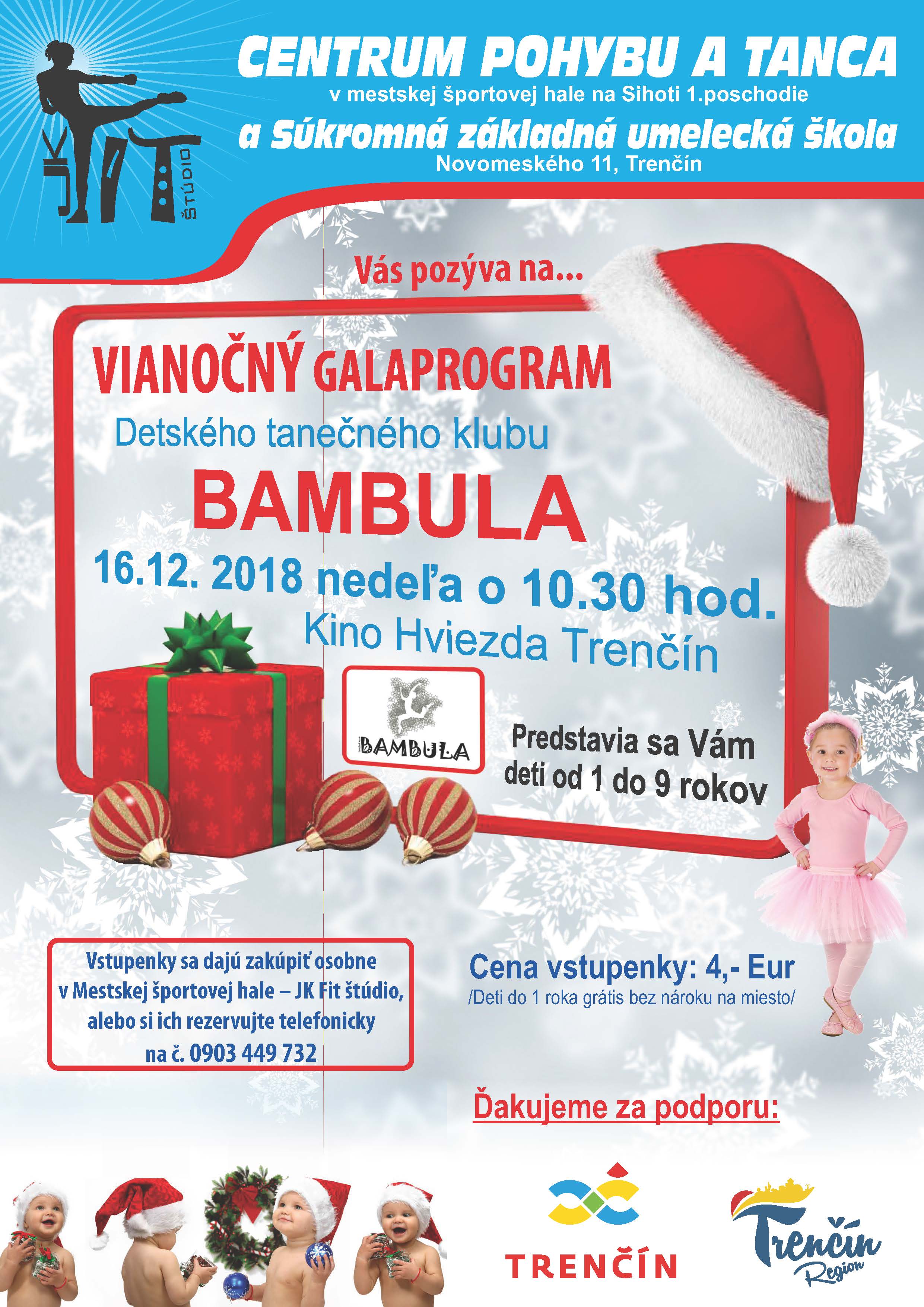 Vianočný galaprogram detského tanečného klubu BAMBULA
