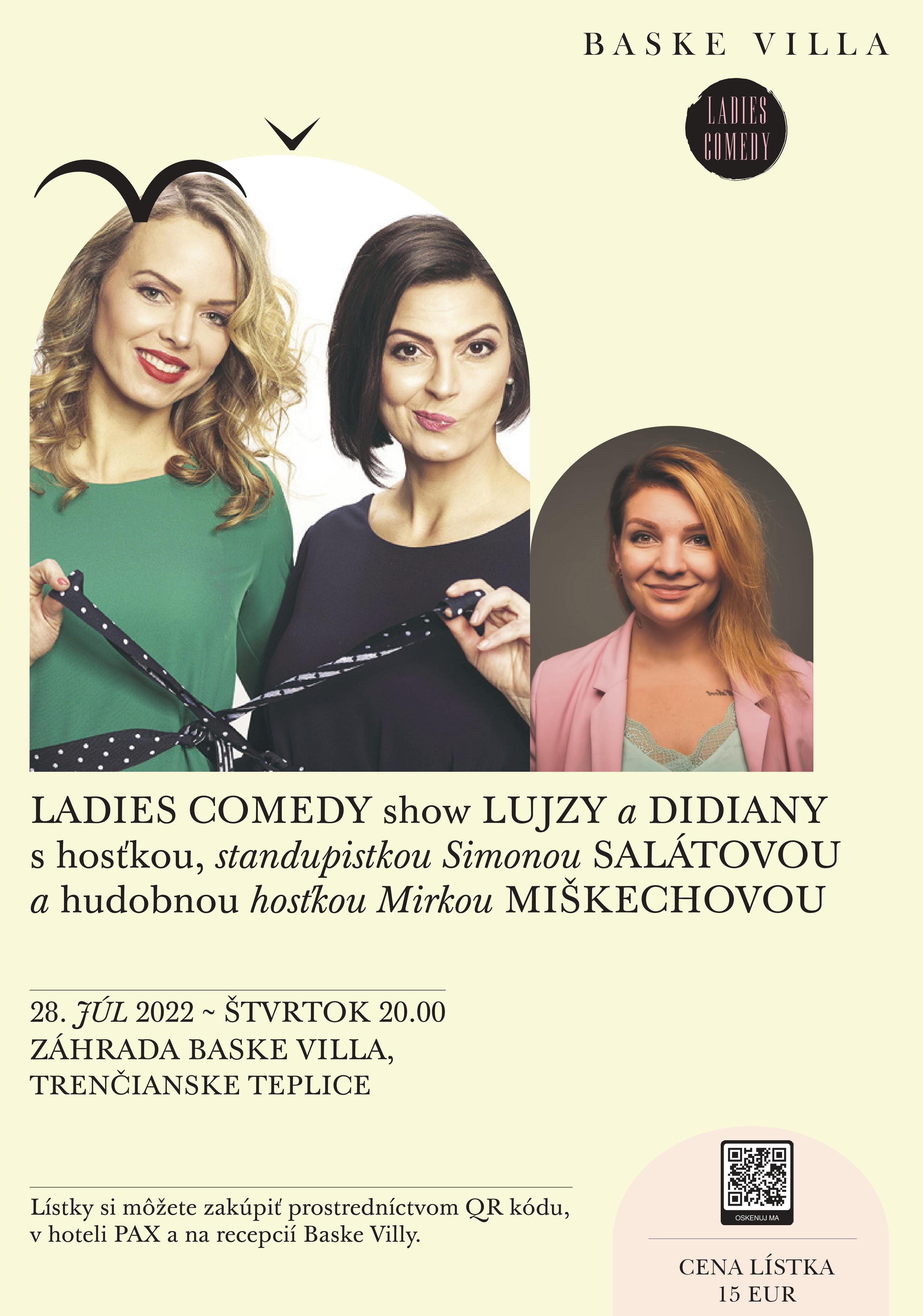 Ladies comedy show Lujzy a Didiany s hosťkou, standupistkou Simonou Salátovou