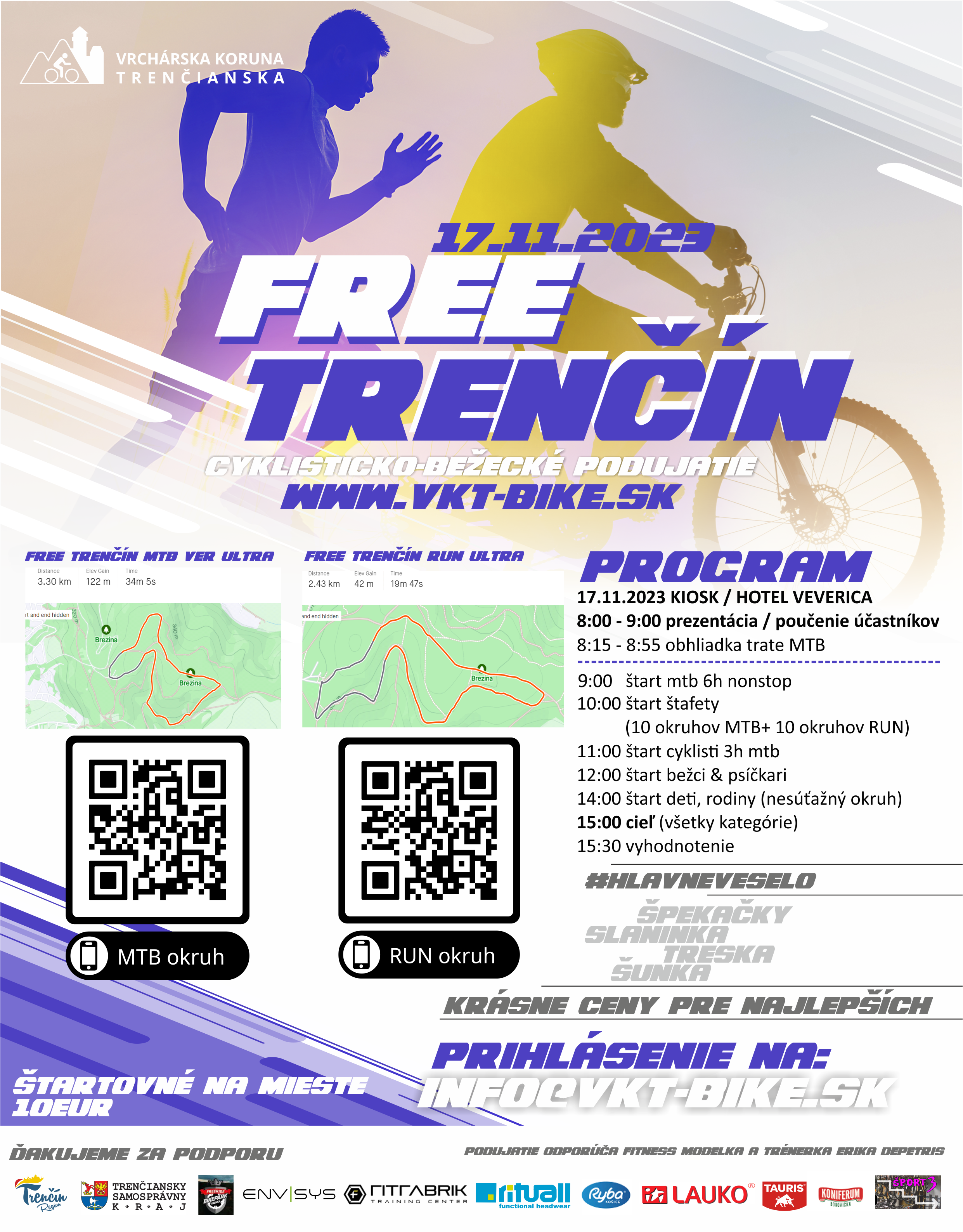 FREE TRENČÍN: cyklisticko-bežecké podujatie
