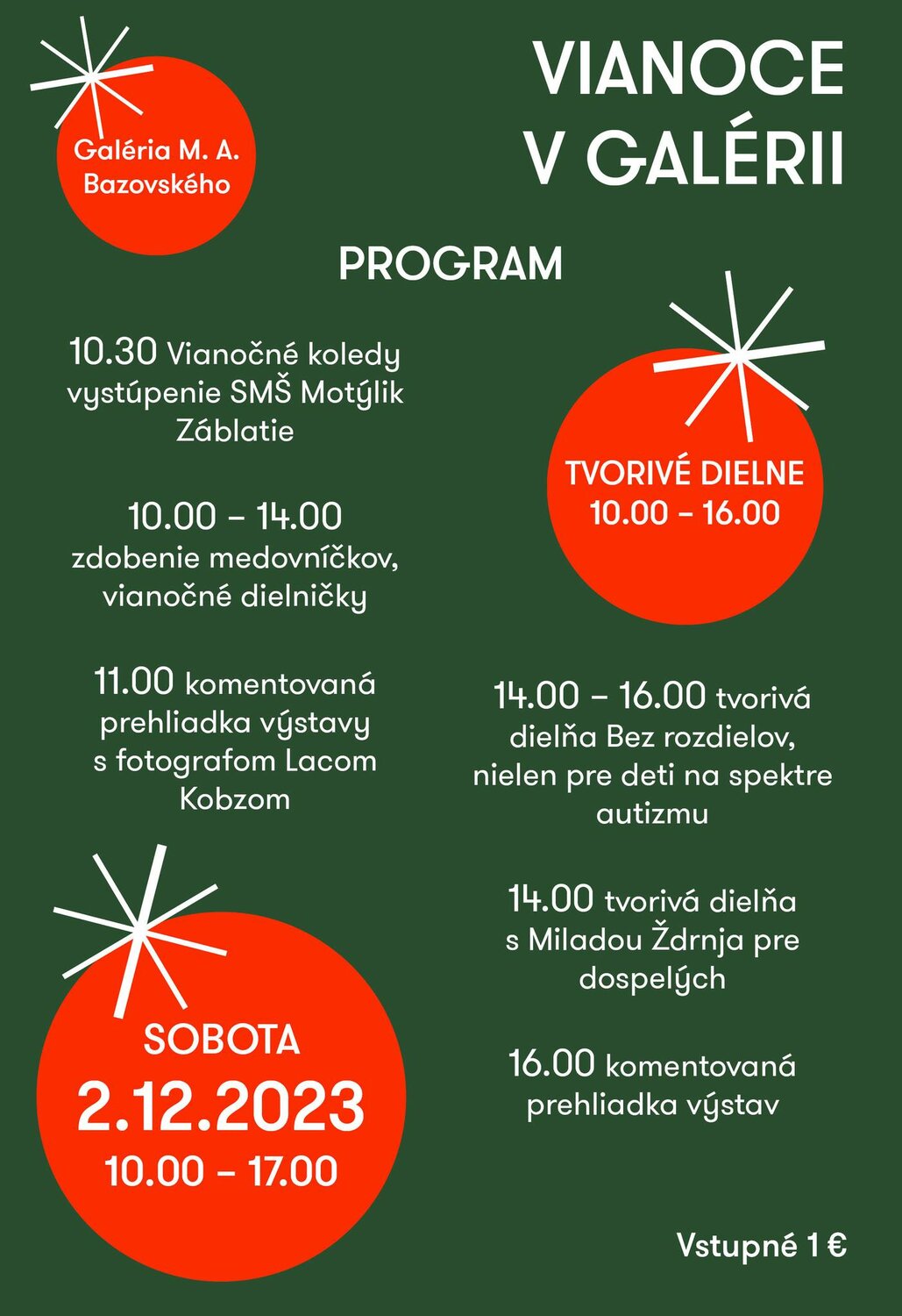 Vianoce v Galérii M. A. Bazovského