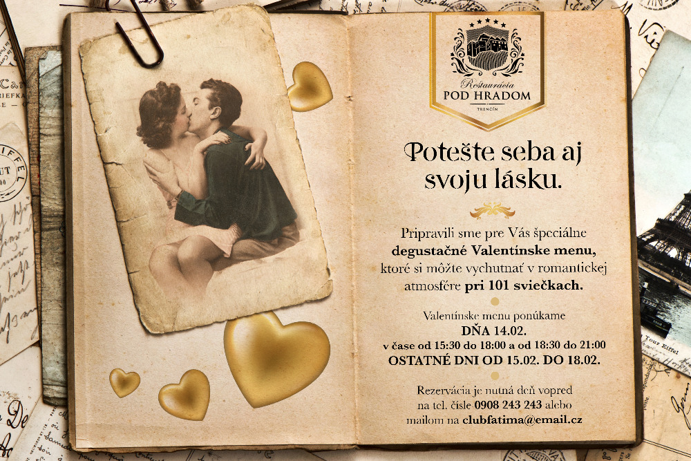 Valentínska degustačná večera v Hoteli Pod hradom