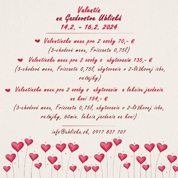 Valentín na Gazdovstve Uhliská